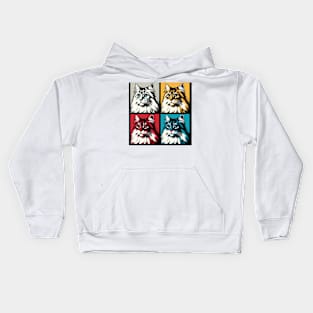 Siberian Cat Pop Art - Cat Lovers Kids Hoodie